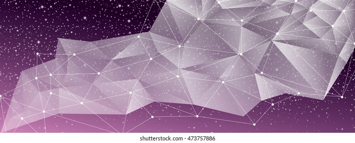 Abstract geometric starry banner full vector