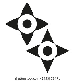 Abstract geometric stars. Black and white contrast design. Modern artistic elements. Vector illustration. EPS 10.