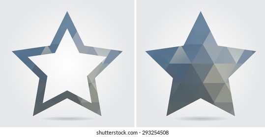 Abstract geometric stars.Polygonal star set.Vector illustration.