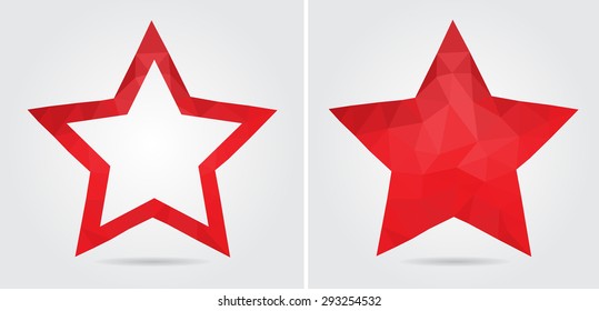 Abstract geometric stars.Polygonal star set.Vector illustration.