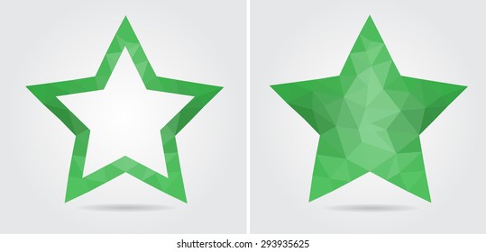 Abstract geometric stars.Polygonal star set.Vector illustration.