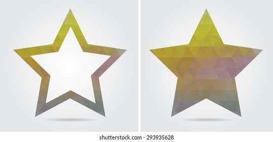 Abstract geometric stars.Polygonal star set.Vector illustration.