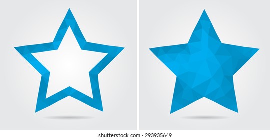 Abstract geometric stars.Polygonal star set.Vector illustration.