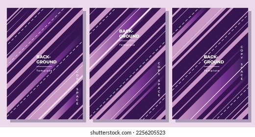 Abstract geometric straight lines background template set copy space for poster, banner, flyer, brochure, leaflet, or pamphlet