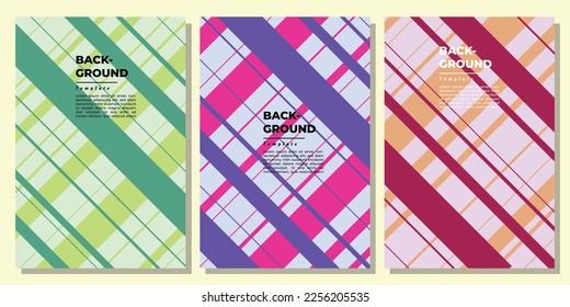 Abstract geometric straight lines background template set copy space for poster, banner, flyer, brochure, leaflet, or pamphlet