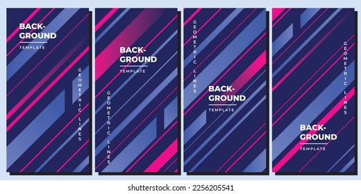 Resumen de la plantilla de fondo geométrica de líneas rectas set espacio de copia para afiches, banners, volantes, folletos, folletos o folletos