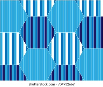 Abstract geometric strip design.- hexagon,