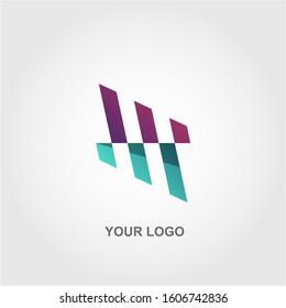 abstract geometric strip logo vector template design
