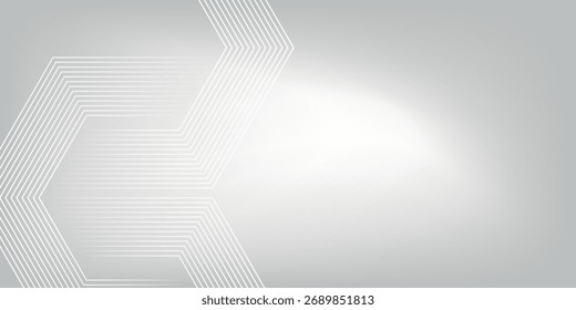 Líneas geométricas abstractas del hexágono de la raya en fondo gris