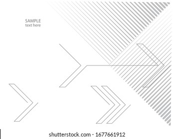 Patrón de banda geométrica abstracta con flechas . Fondo lineal en color gris. Vector.
