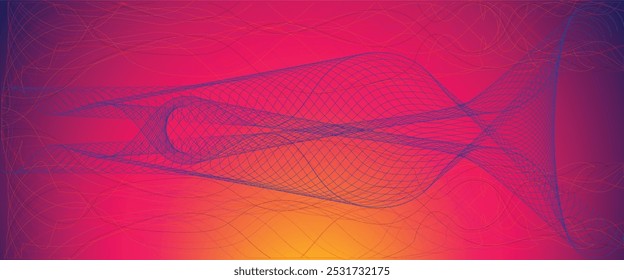 Abstractas patrón de rayas geométricas. diseño de fondo lineal futurista. Fondo colorido. Visualización digital. Concepto de información de Tecnología. Líneas de flujo. Ilustración vectorial