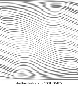 Abstract Geometric Stripe Pattern. Linear pattern in gray color. Vector curves . Wave lines.