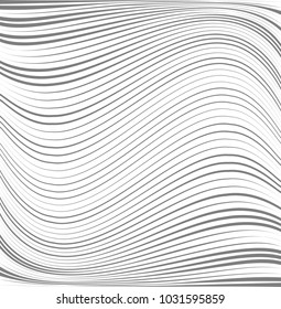 Abstract Geometric Stripe Pattern. Linear pattern in gray color. Vector curves . Wave lines.