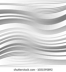 Abstract Geometric Stripe Pattern. Linear pattern in gray color. Vector curves . Wave lines.