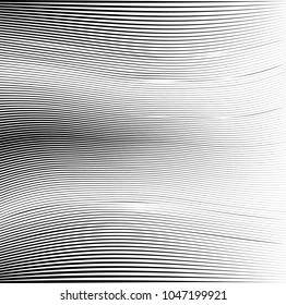 Abstract Geometric Stripe Pattern. Linear pattern in black color. Vector curves . Wave lines.
