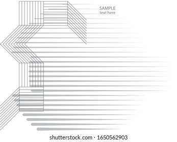 Abstract Geometric Stripe Pattern. Linear background in gray color. Vector.