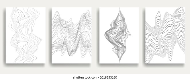 Abstract Geometric Stripe Pattern. Linear pattern in gray color. Vector.