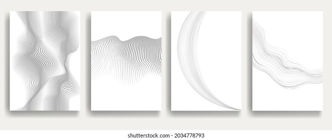Abstract Geometric Stripe Pattern. Linear pattern in gray color. Vector.