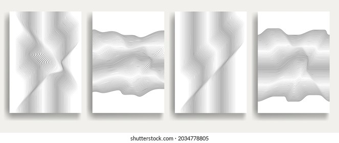 Abstract Geometric Stripe Pattern. Linear pattern in gray color. Vector.