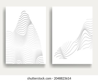 Abstract Geometric Stripe Pattern. Linear pattern in gray color. Vector.