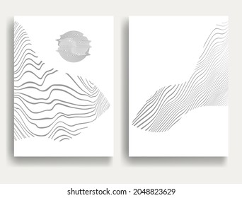 Abstract Geometric Stripe Pattern. Linear pattern in gray color. Vector.