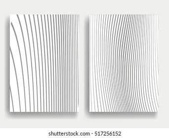 Abstract Geometric Stripe Pattern. Linear background in gray color. Wavy Vector lines