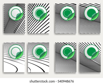 Abstract Geometric Stripe Pattern. Linear background in gray color. Vector Hipster poster collection . Retro backgrounds set . Line Web.