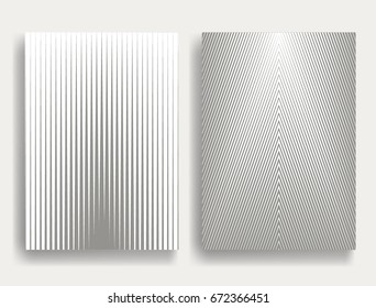Abstract Geometric Stripe Pattern. Linear texture in gray color. Vector.