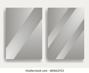 Abstract Geometric Stripe Pattern. Linear pattern in gray color. Vector.