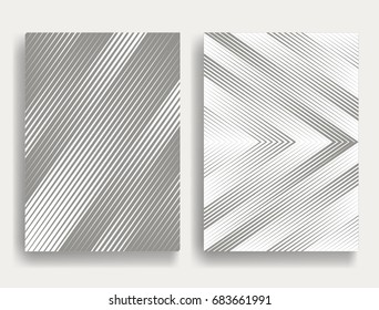 Abstract Geometric Stripe Pattern. Linear pattern in gray color. Vector.