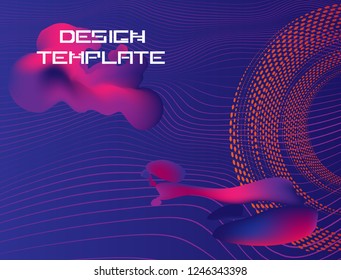 Abstract Geometric Stripe Pattern with liquid shapes . Linear backdrop . trendy Colorful background . Poster, brochure geometric design .
 Vector.