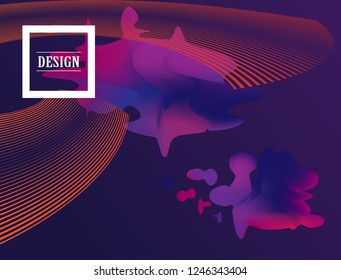 Abstract Geometric Stripe Pattern with liquid shapes . Linear backdrop . trendy Colorful background . Poster, brochure geometric design .
 Vector.