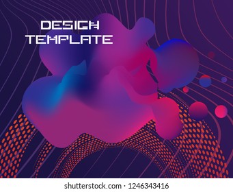 Abstract Geometric Stripe Pattern with liquid shapes . Linear backdrop . trendy Colorful background . Poster, brochure geometric design .
 Vector.