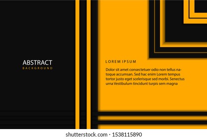 Abstract geometric stripe yellow on black background. Trendy solid color concept for modern cover, banner, business advertising, brochure, flyer, card, corporate, wallpaper