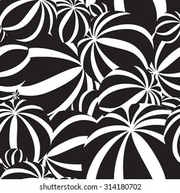 Abstract geometric striped balls seamless pattern. Circular texture for wallpaper, surface or cover. Fun funky background. Festive wallpaper in 1960s pop-art style