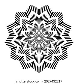 Abstract geometric striped circle pattern. Vector art.