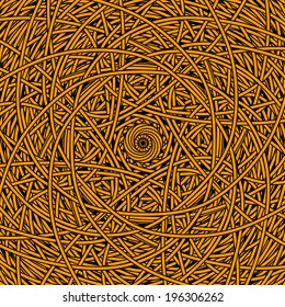 Abstract geometric striped circular background in black and gold - vector