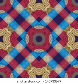 Abstraktes geometrisches gestreiftes, nahtloses Muster. Vektorgrafik.