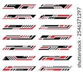 Abstract geometric stripes car wrap racing decal collection