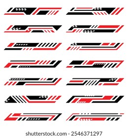 Abstract geometric stripes car wrap racing decal collection