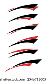 Abstract geometric stripes car wrap vinyl stickers set