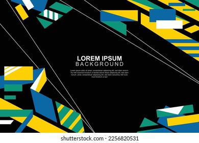 Abstract geometric stripes on black background. Vector illustration.