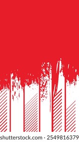 Abstrakte geometrische Streifen rot und weiß Renn Tapete