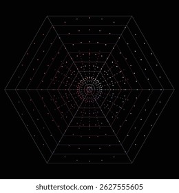 Abstract Geometric Structure Composed of Lines and Points Illustration