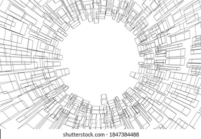 abstract geometric structure vector 3d illustration