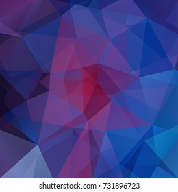 Abstract geometric style background. Blue, red, purple colors. Vector illustration