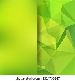 Abstract geometric style green background. Blur background with glass. Vector illustration