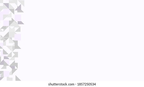 Abstract geometric style background empty white copy space vector design. Minimalist empty grey and white triangles, halftone modern monochrome cover with space for text or advertising