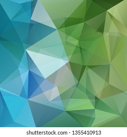 Abstract geometric style background. Green, blue, gray colors. Vector illustration
