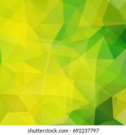 Abstract geometric style background. Green, yellow colors. Vector illustration